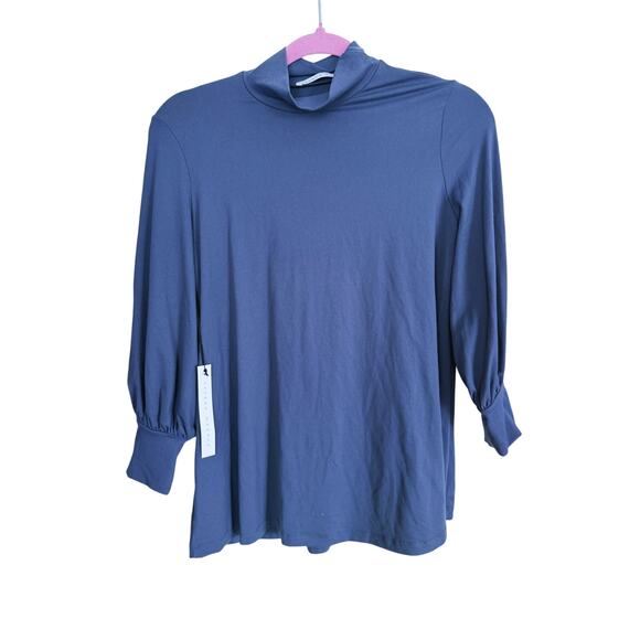 NWT Susana Monaco Long Sleeve Turtleneck Small Stretch Gray Minimal Fall Layer - Picture 2 of 7